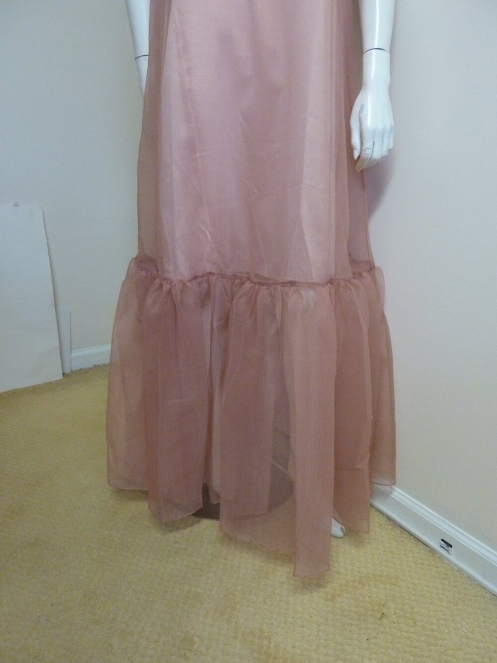 Staud Calluna Organza Maxi Dress in Misty Rose - Picture 4 of 13